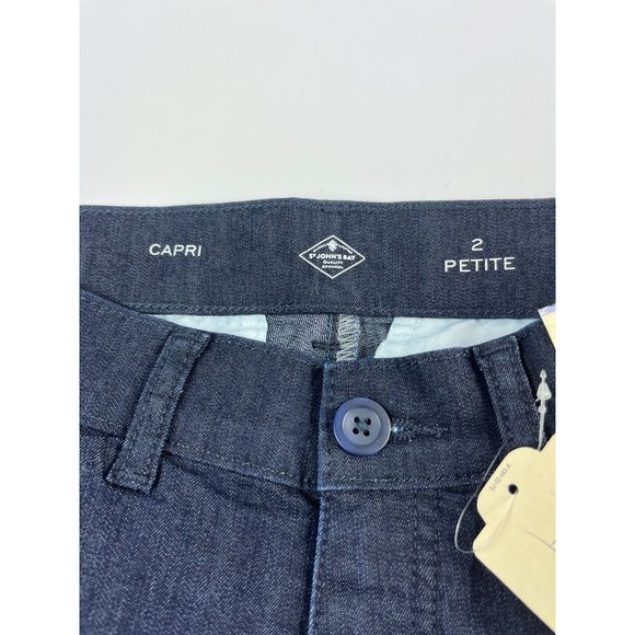 St Johns Bay Woman's Capri Mid Rise Pants Size 2 Petite NWT - Picture 2 of 5